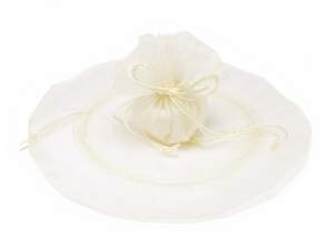 Wholesale tulle confetti holder ecru drawstring