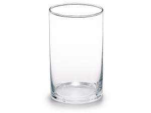 Vase cylindrique en verre transparent en gros