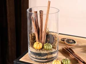 Vase cylindrique en verre transparent en gros