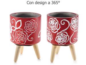 Vente en gros vases trépied roses colorés