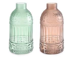 Wholesale transparent colored glass vases