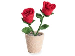 wholesale red rose decoration felt decoration