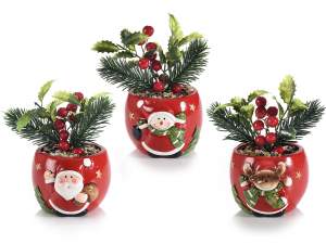 grossista vaso artificiale natale bacche pino