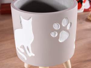 ingrosso vaso gatto decoro treppiede