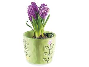 grossista vaso martellato decori fiori