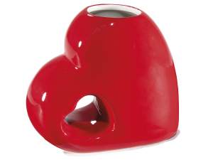 ingrosso vasi cuore rossi ceramica