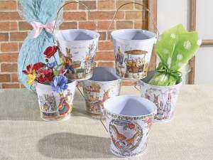 grossista vaso secchiello pasqua coniglietti