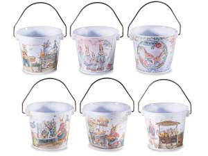 ingrosso vaso cestino secchiello pasqua conigli