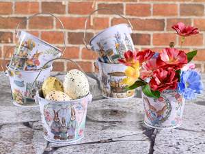ingrosso vaso cestino secchiello pasqua conigli