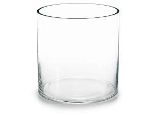 Vasă cilindrică din sticlă transparentă