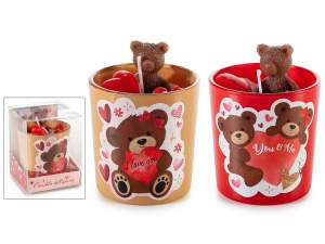 Vela de osito de peluche con forma de corazón 3D