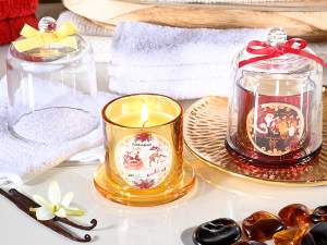 Vela perfumada campana de vidrio para Navidad