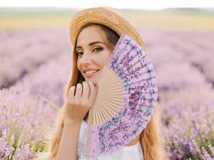 ingrosso ventaglio lavanda pieghevole