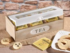 Vente en gros de boîtes à thé en bois 3 compartime