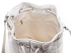 White leatherette bucket bag wholesaler