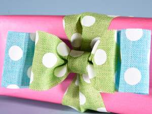 Wholesale polka dots printed fabric ribbons