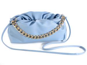 Wholesale blue leatherette curled bags