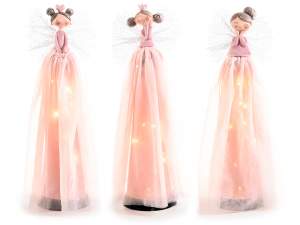 Resin fairy with tulle dress and wings and LED lights