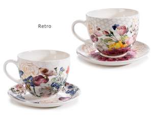 Wholesale coffee cups flowers saucer