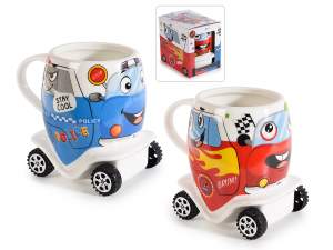 Porcelain mug w/wheels 