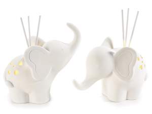 Porcelain elephant w/led light and stick for perfume