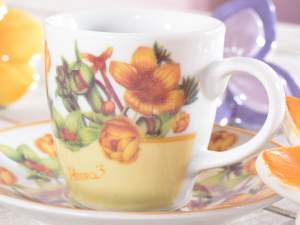 Wholesale floral coffee cups with gold decorations