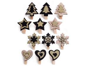Wholesale glitter christmas clothespins