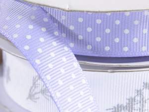Wholesale lilac white polka dot ribbons