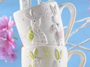 Wholesale mugs bunnies emboired