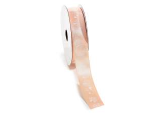 22mm Peach Tree of Life Satin Ribbon