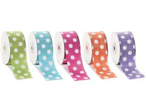 Wholesale polka dots printed fabric ribbons