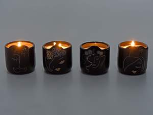 Wholesale real gold ceramic jar candle