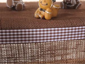 Wholesale white brown gingham ribbons