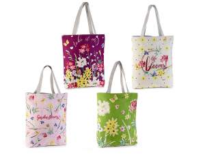 Wholesale women's fashion canvas bags flowers