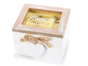 Wholesale wooden glass tea spice box