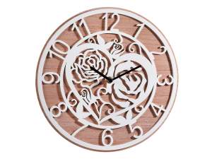 Wall clock in wood with 