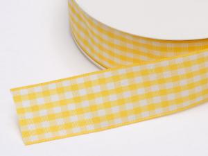 Wholesale yellow white gingham ribbon