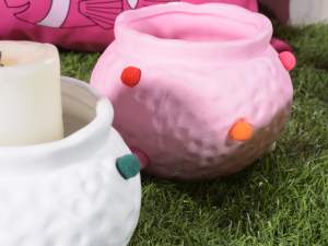 Wholesaler ceramic vase pompom ashtray