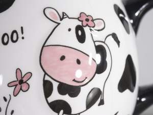 Wholesaler milk sugar bowl with cow decoration