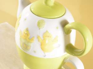 Wholesaler mugs teapot ceramic little chicks decor