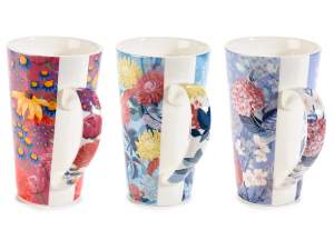 Wholesaler of porcelain cups with flower decoratio