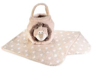 Wholesalers handbags animal plush fleece blanket