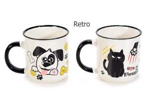 Wholesalers porcelain mugs cat and dog decorations
