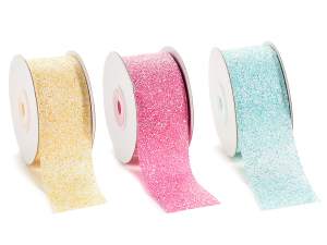 Wholesalers ribbon fabric glitter