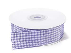 Wholesale white lilac checkered ribbons