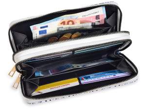 wholesale double zip majolica wallet