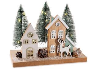 wholesale wooden christmas decoration with lights