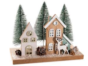 wholesale wooden christmas decoration with lights