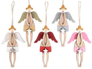 Christmas angel wholesaler with glitter decoration