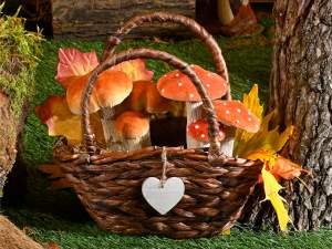 wholesale wooden basket covered with fabric painti